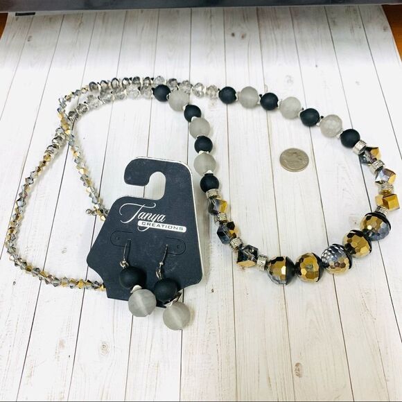 Tanya Creations Beaded Necklace Earrings Set - Picture 1 of 3